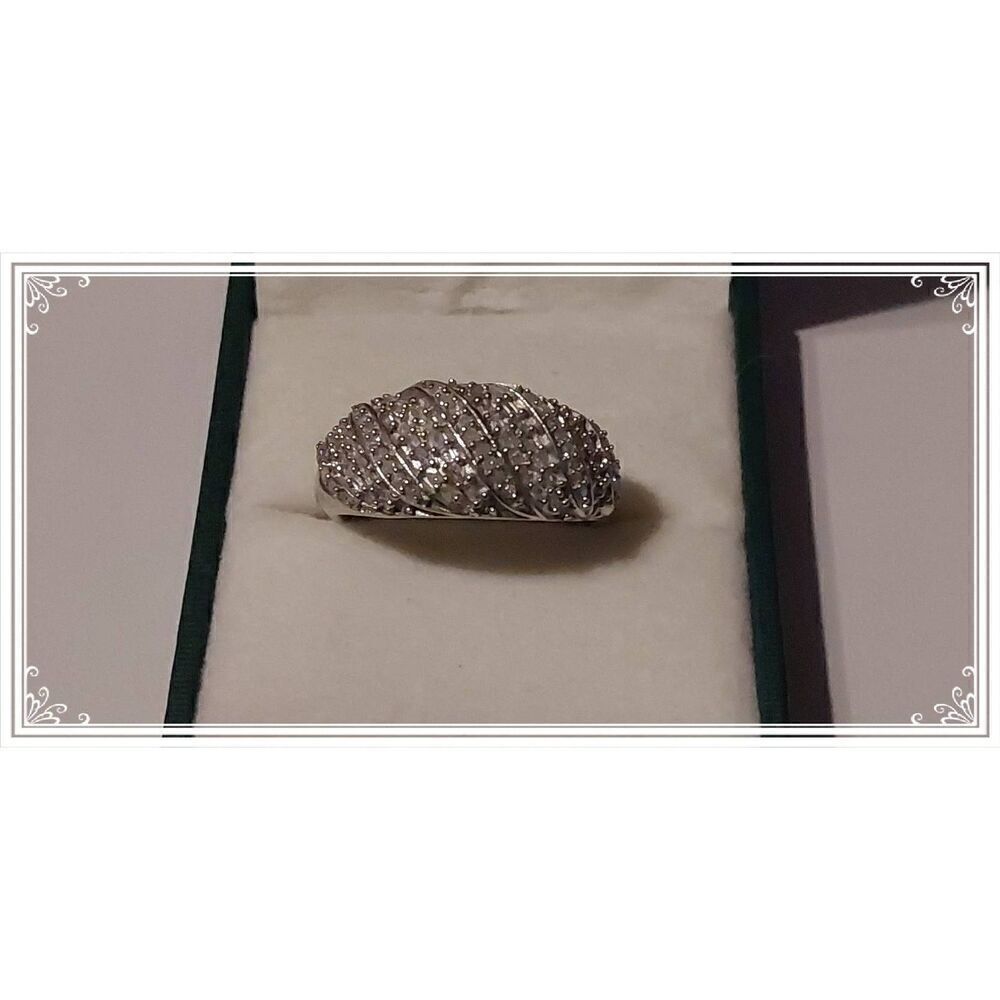 Gorgeous 1 Carat Round Cut Pave Genuine Diamond Dome Ring Sz 8